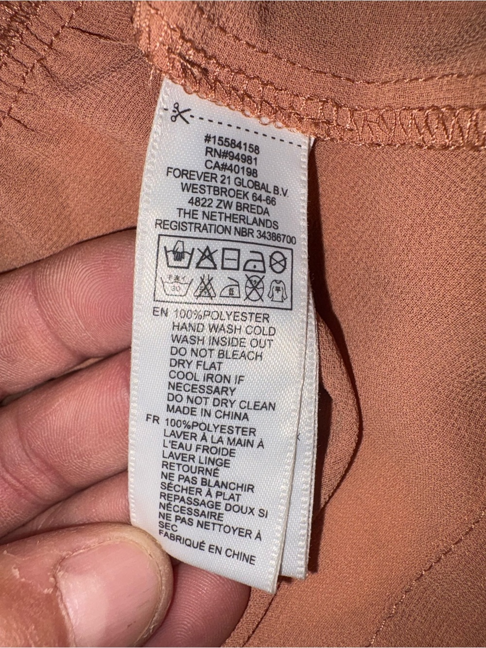 Women's forever 21 peach blouse size L - Picture 4 of 5